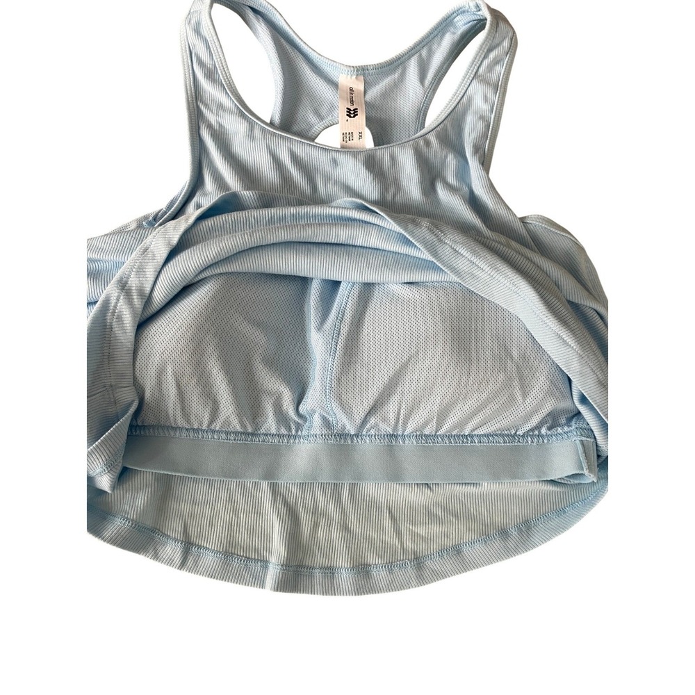 All in Motion Light Blue Ribbed Racerback Tank‎ Top Built in Shelf Bra Size XXL - Picture 7 of 7
